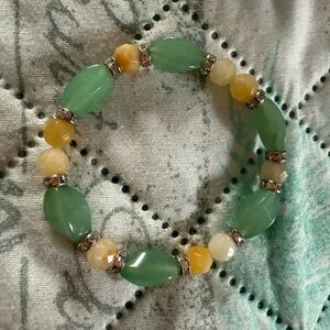 New Green and Yellow Gem Beaded Bracelet